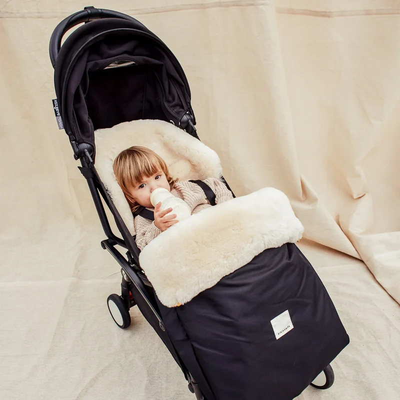 BINIBAMBA  Schaffell Kinderwagen Fusssack  Milk - Image 4
