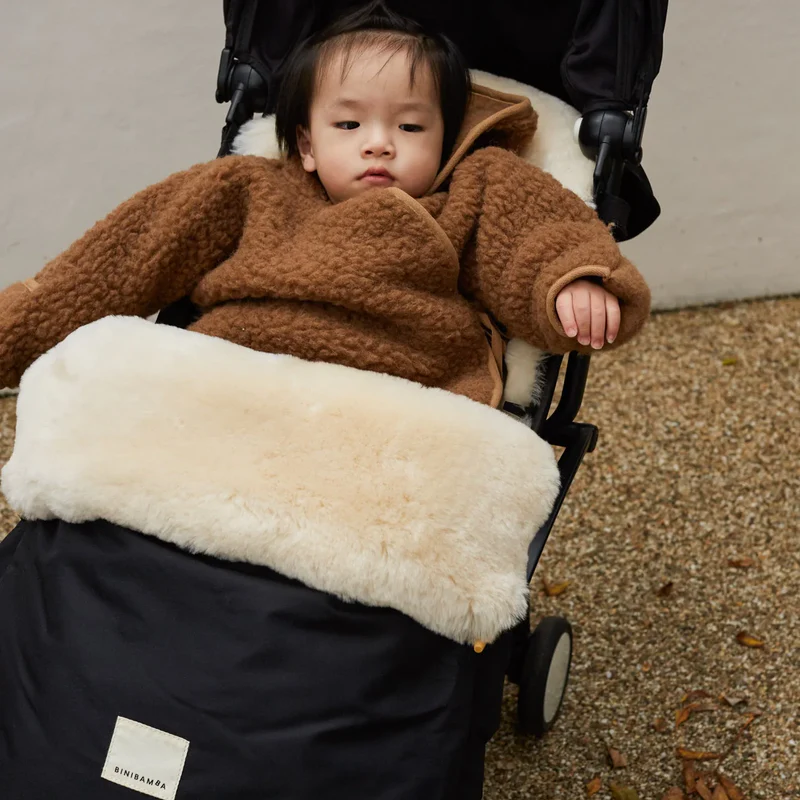 BINIBAMBA  Schaffell Kinderwagen Fusssack  Milk - Image 6