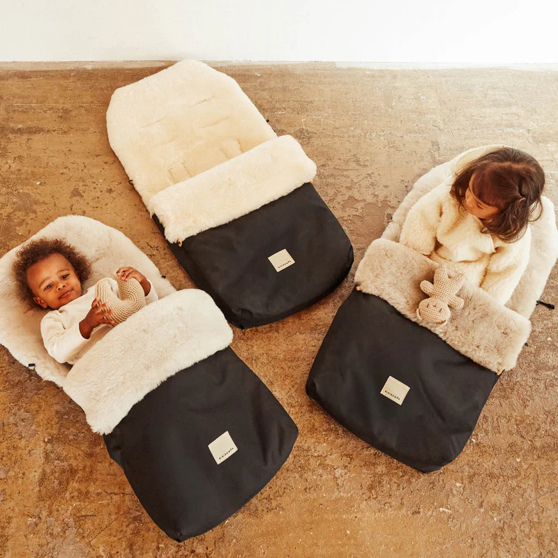 BINIBAMBA  Schaffell Kinderwagen Fusssack  Milk - Image 8