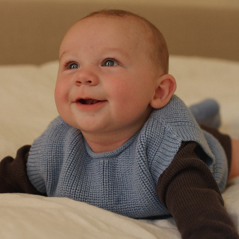 Hvid  Baby Strickweste 'Harvey' Light Blue - Image 2