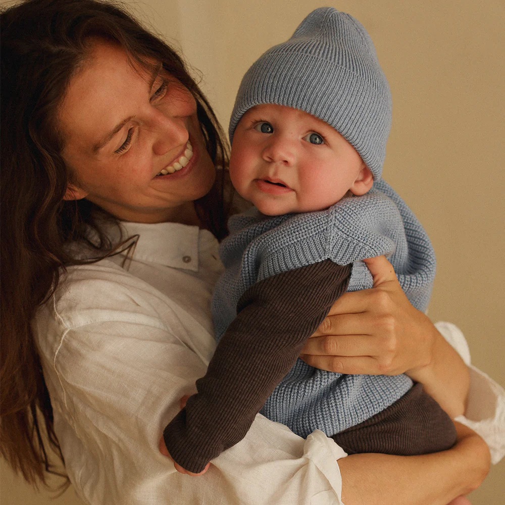 Hvid  Baby Strickweste 'Harvey' Light Blue - Image 4