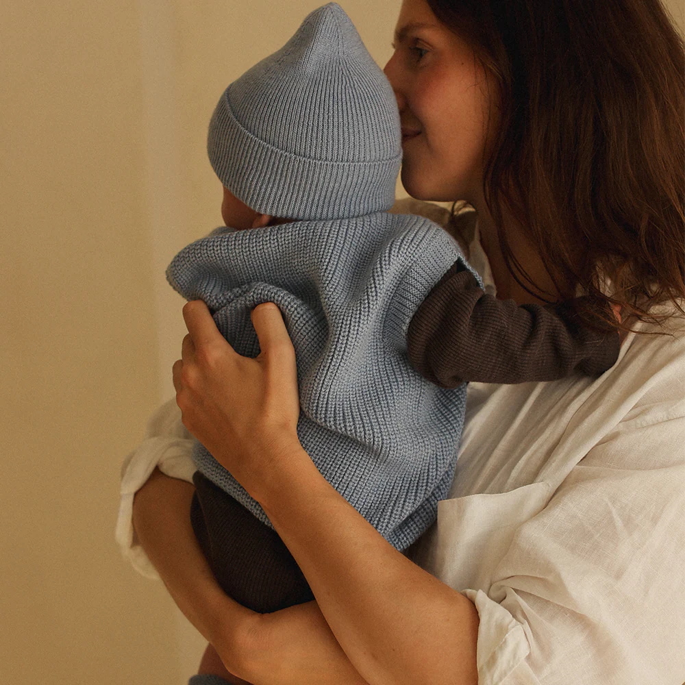 Hvid  Baby Strickweste 'Harvey' Light Blue - Image 9