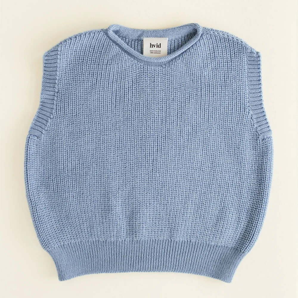 Hvid  Kinder Strickweste 'Harvey'  Light Blue