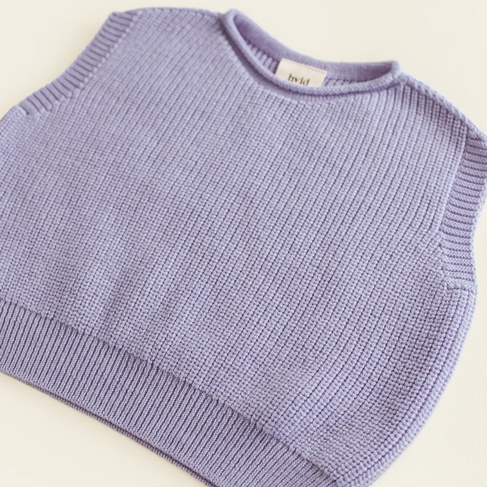 Hvid  Kinder Strickweste 'Harvey'  Lilac - Image 2