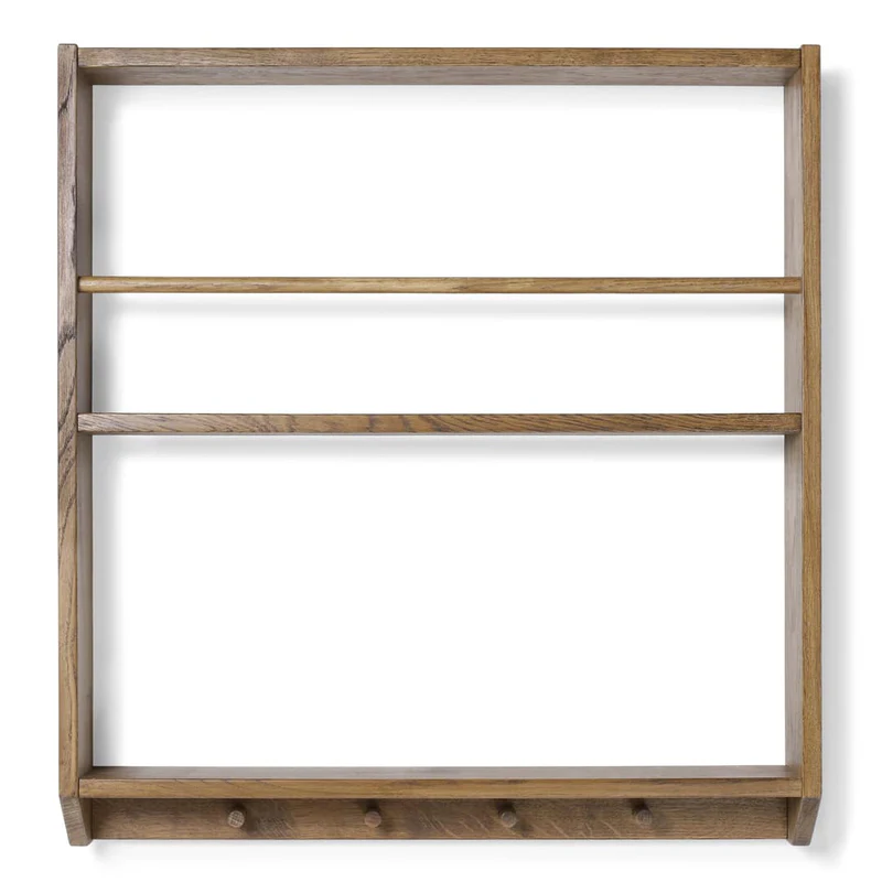Kas Kopenhagen 'Eli' Wandregal mit Haken 70 x 75 cm Smoked Oak