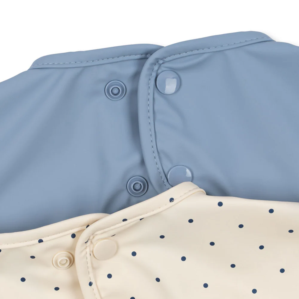 Konges Sløjd Langarm Lätzchen 2er Set Navy Dot/Rain Washed - Image 3