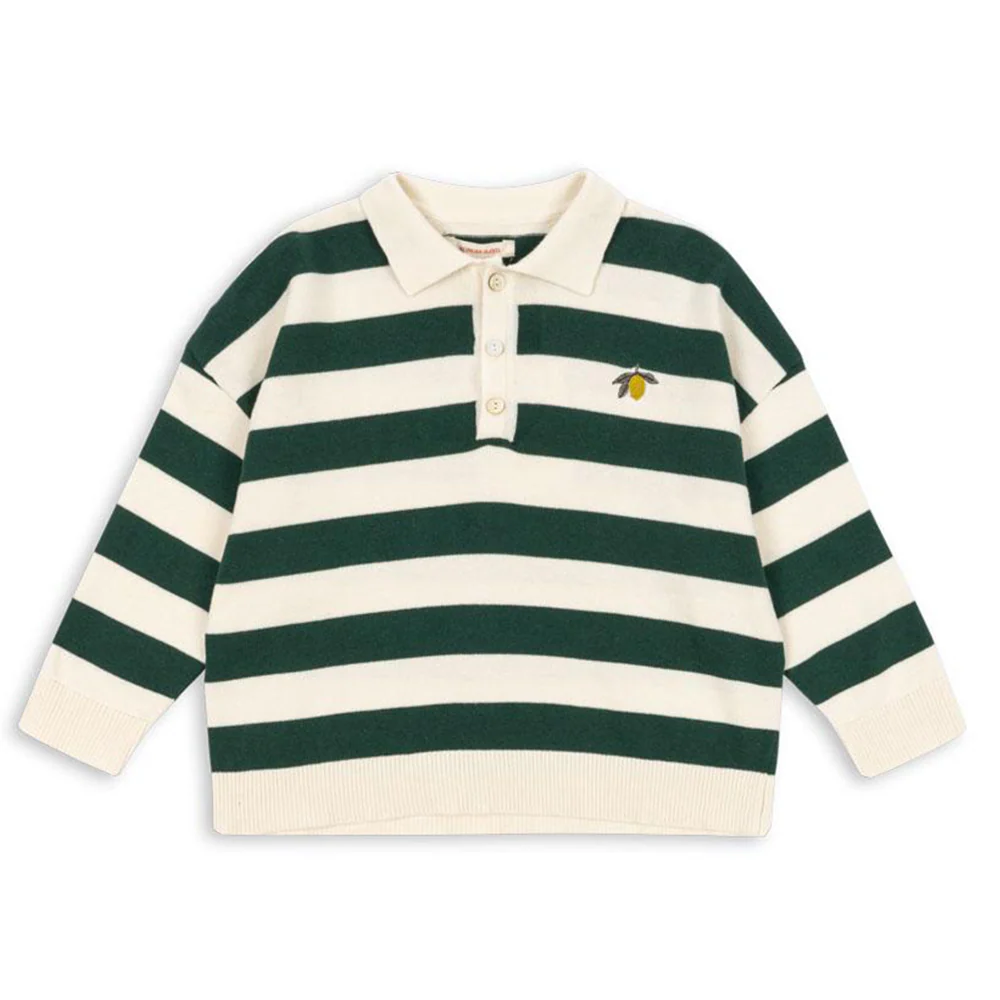 Konges Sløjd Polo Shirt mit langen Ärmeln 'Manis' Pine Grove Stripe