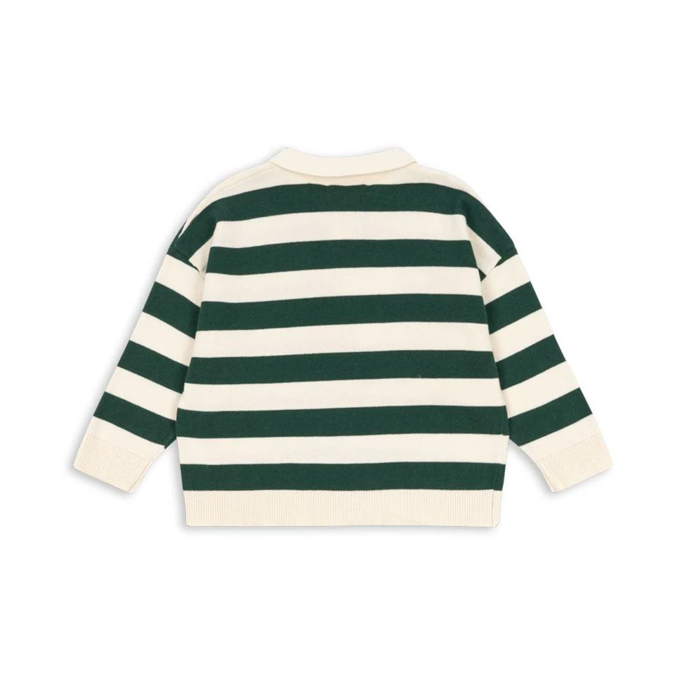 Konges Sløjd Polo Shirt mit langen Ärmeln 'Manis' Pine Grove Stripe - Image 3