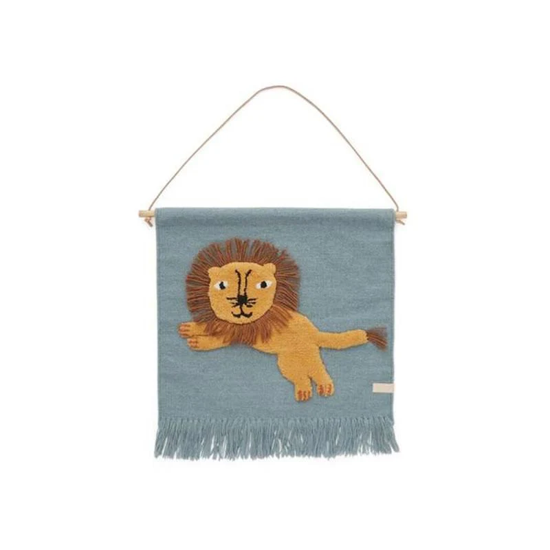 Oyoy Wandteppich 'Löwe' Blau