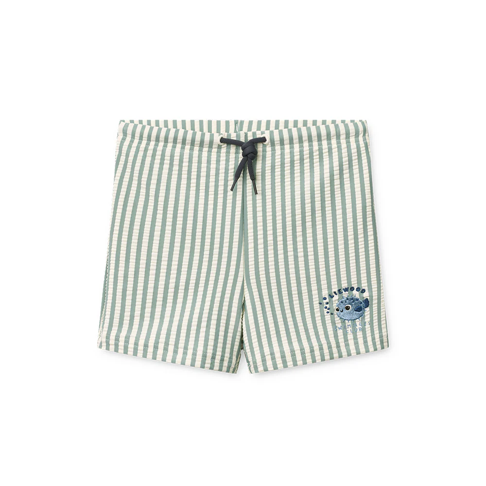 Liewood Seersucker Badeshorts 'Otto' Peppermint/Creme de la Creme