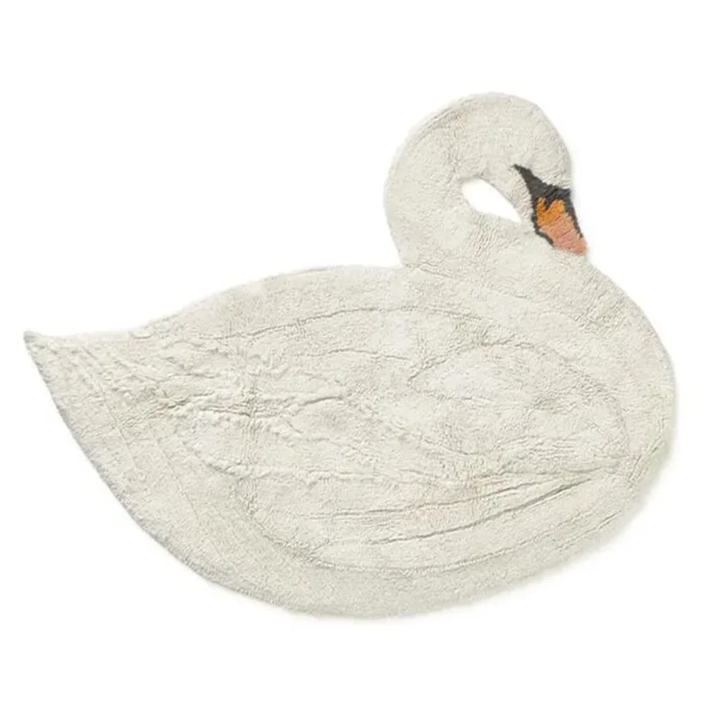 Lorena Canals waschbarer Baumwollteppich 'Swan' Ivory