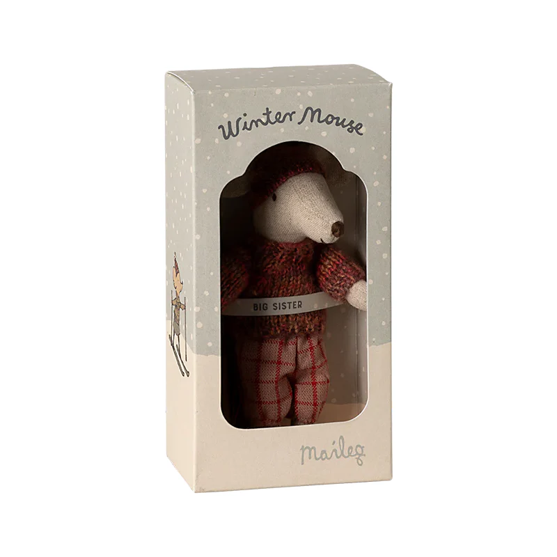 Maileg 'Wintermaus mit Ski' Grosse Schwester Rose - Image 4