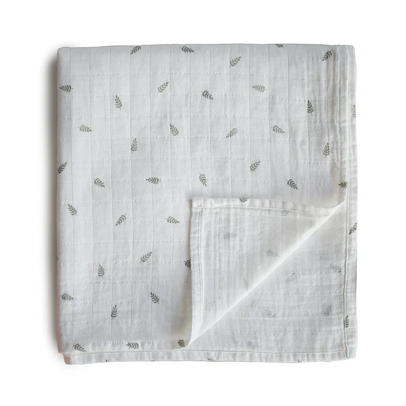 Mushie  Musselin Swaddle  Leaves