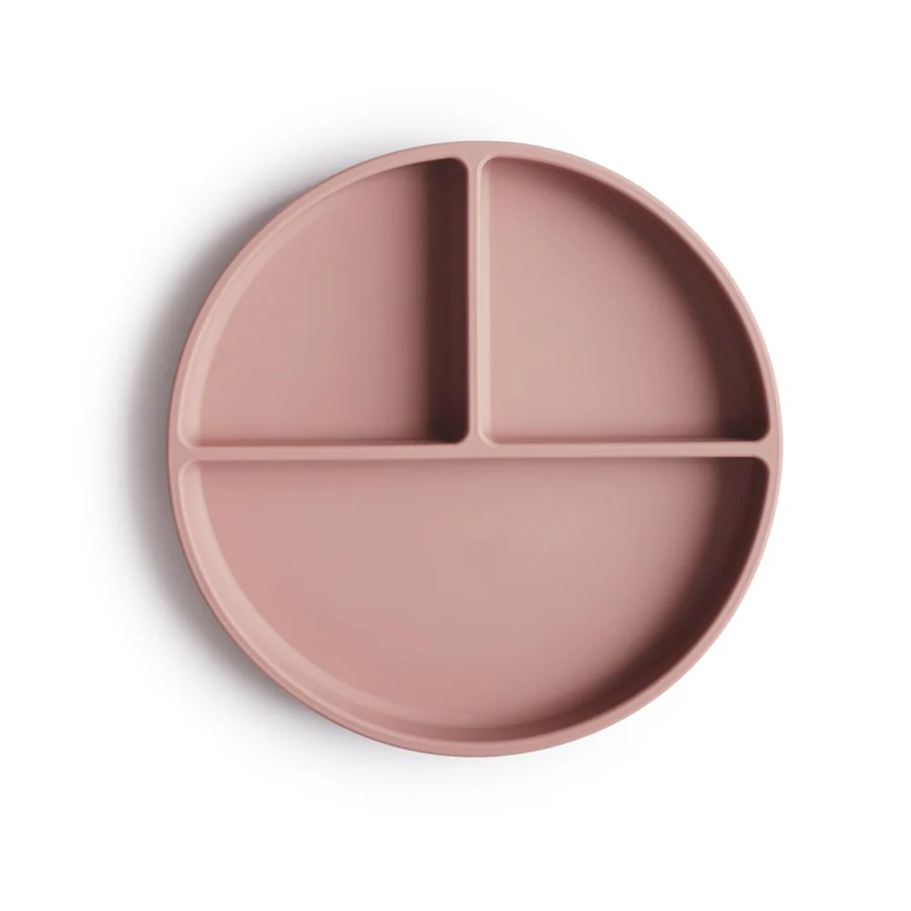 Mushie Silikon Teller mit Saugnapf Blush