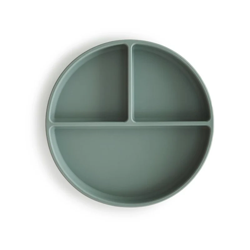 Mushie Silikon Teller mit Saugnapf Cambridge Blue