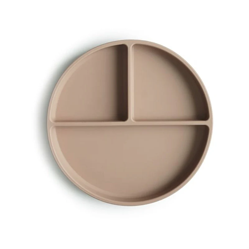 Mushie  Silikon Teller mit Saugnapf  Natural
