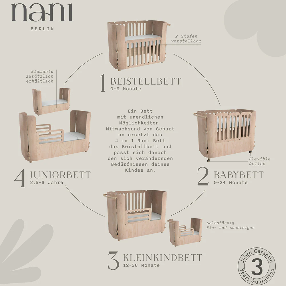 Nani Berlin 4-in-1 mitwachsendes Babybett - Image 10