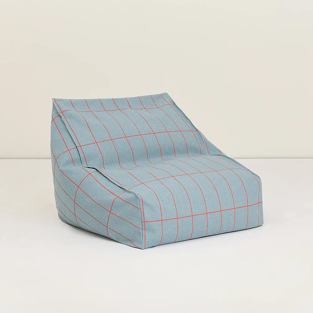 Nobodinoz Armchair Sitzsack 'Vibes' Blue Red Grid