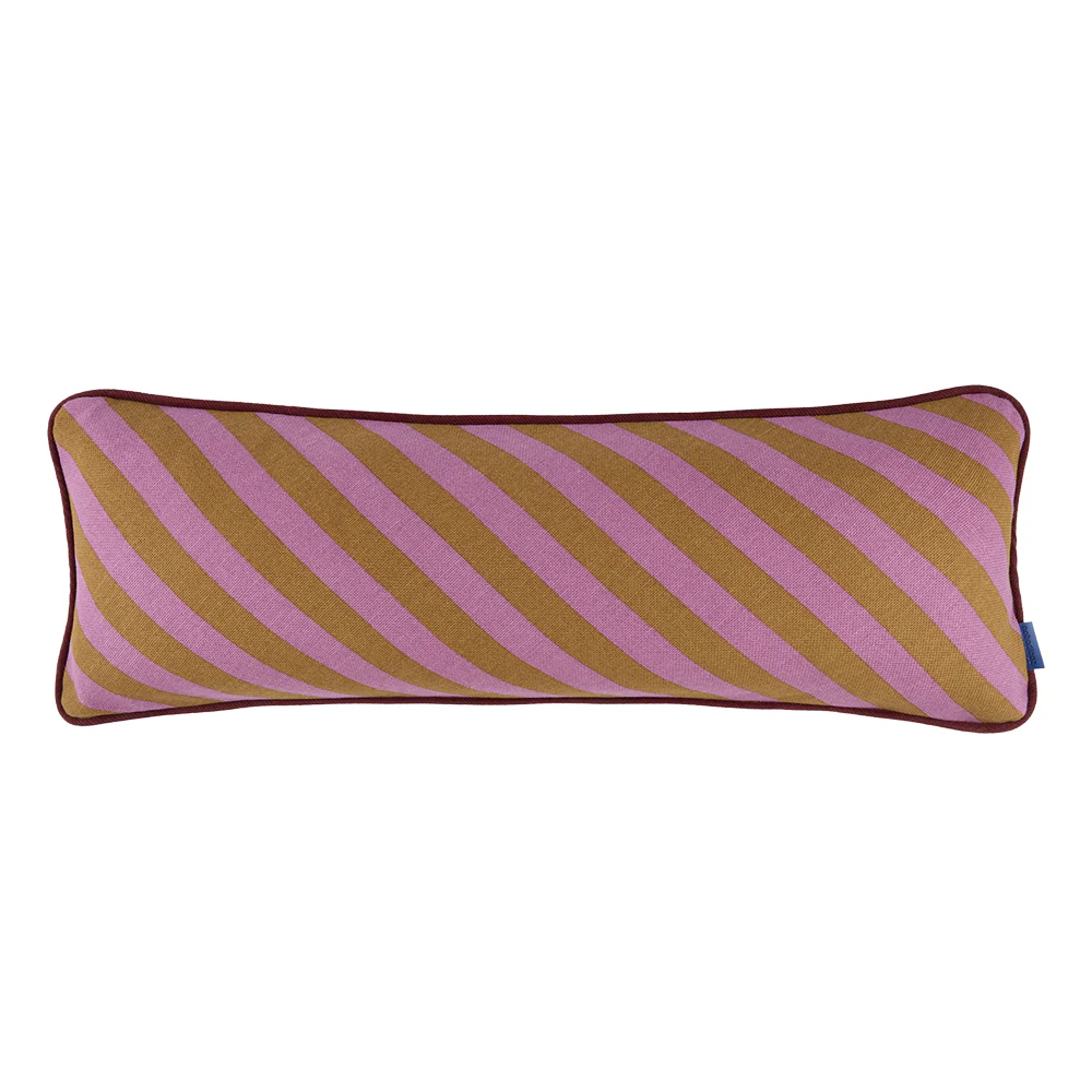 Nobodinoz Rechteckiges Kissen 'Ray' Pink Curry Stripes