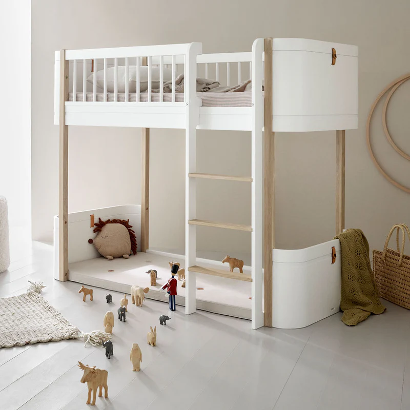 Oliver Furniture  Wood Mini+ Halbhohes Hochbett  Weiss/Eiche - Image 2