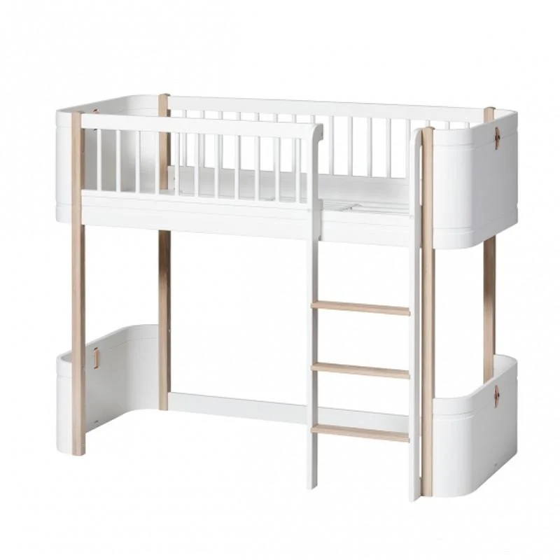Oliver Furniture  Wood Mini+ Halbhohes Hochbett  Weiss/Eiche - Image 3