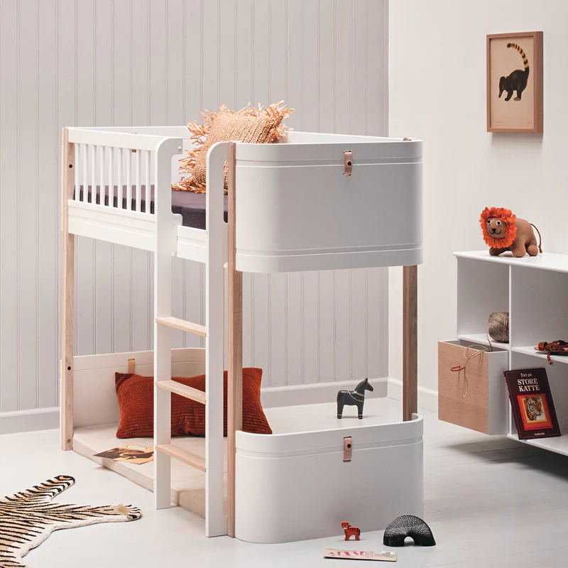 Oliver Furniture  Wood Mini+ Halbhohes Hochbett  Weiss/Eiche - Image 7