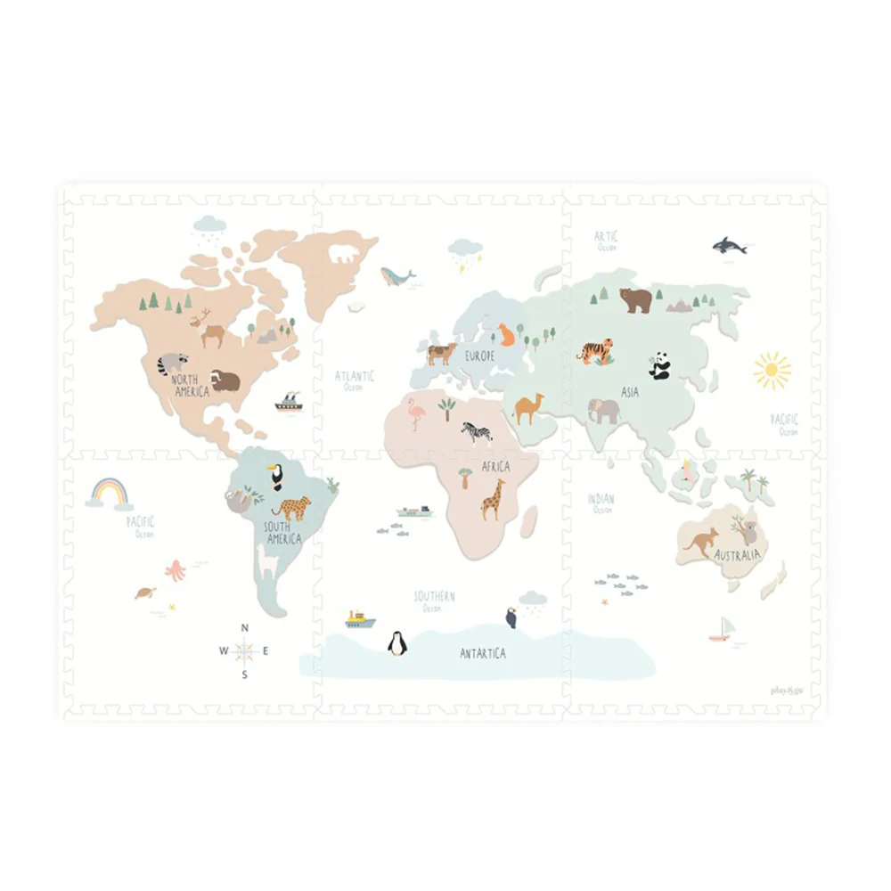 Play&Go 2 in 1 Puzzlematte 'EEVAA' doppelseitig Weltkarte