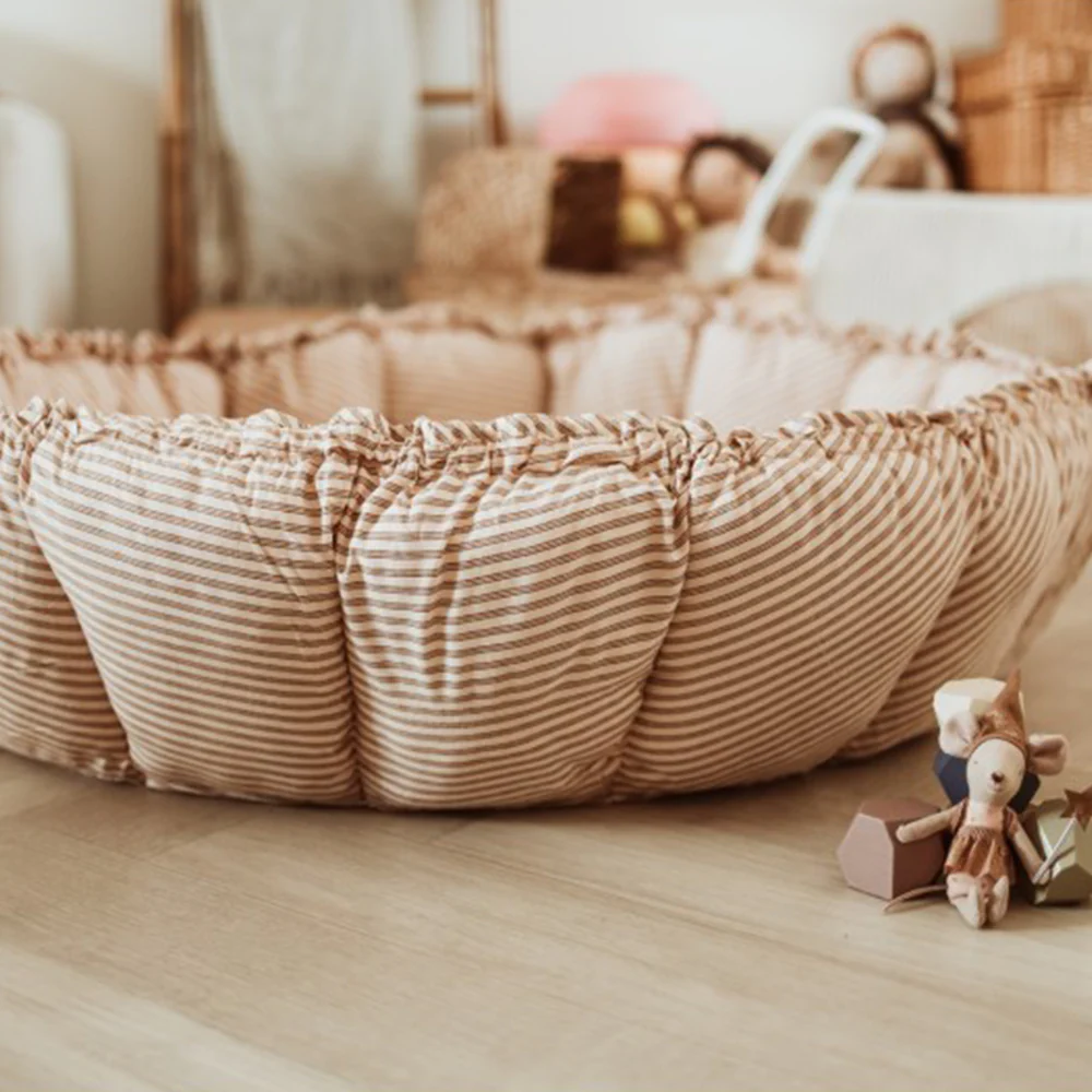 Play&Go  3 in 1 Spielmatte  'Coco' Organic Stripes Brown - Image 4