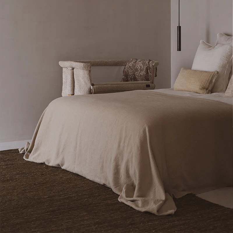 Quax Beistellbett 'Side-by-Side' Naturel Bouclé Sheep - Image 2