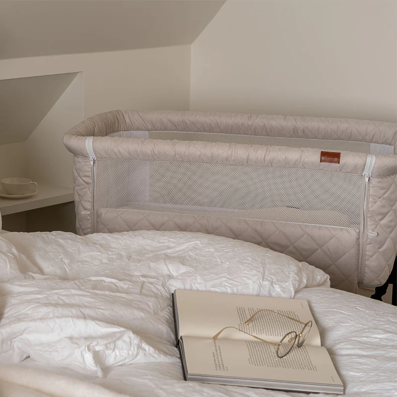 Quax Beistellbett 'Side-by-Side' Naturel Quilted Clay - Image 2