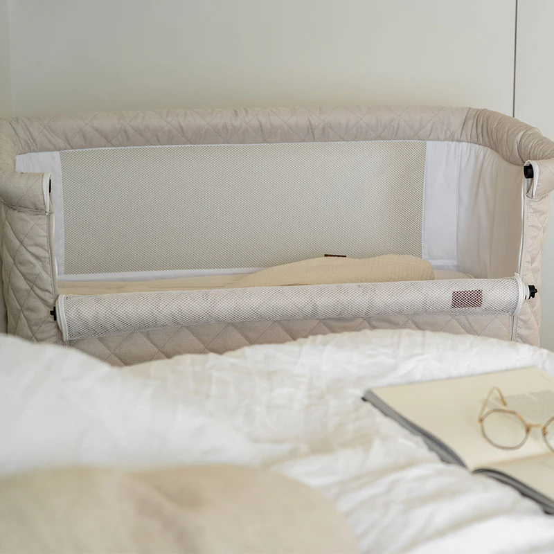 Quax Beistellbett 'Side-by-Side' Naturel Quilted Clay - Image 7