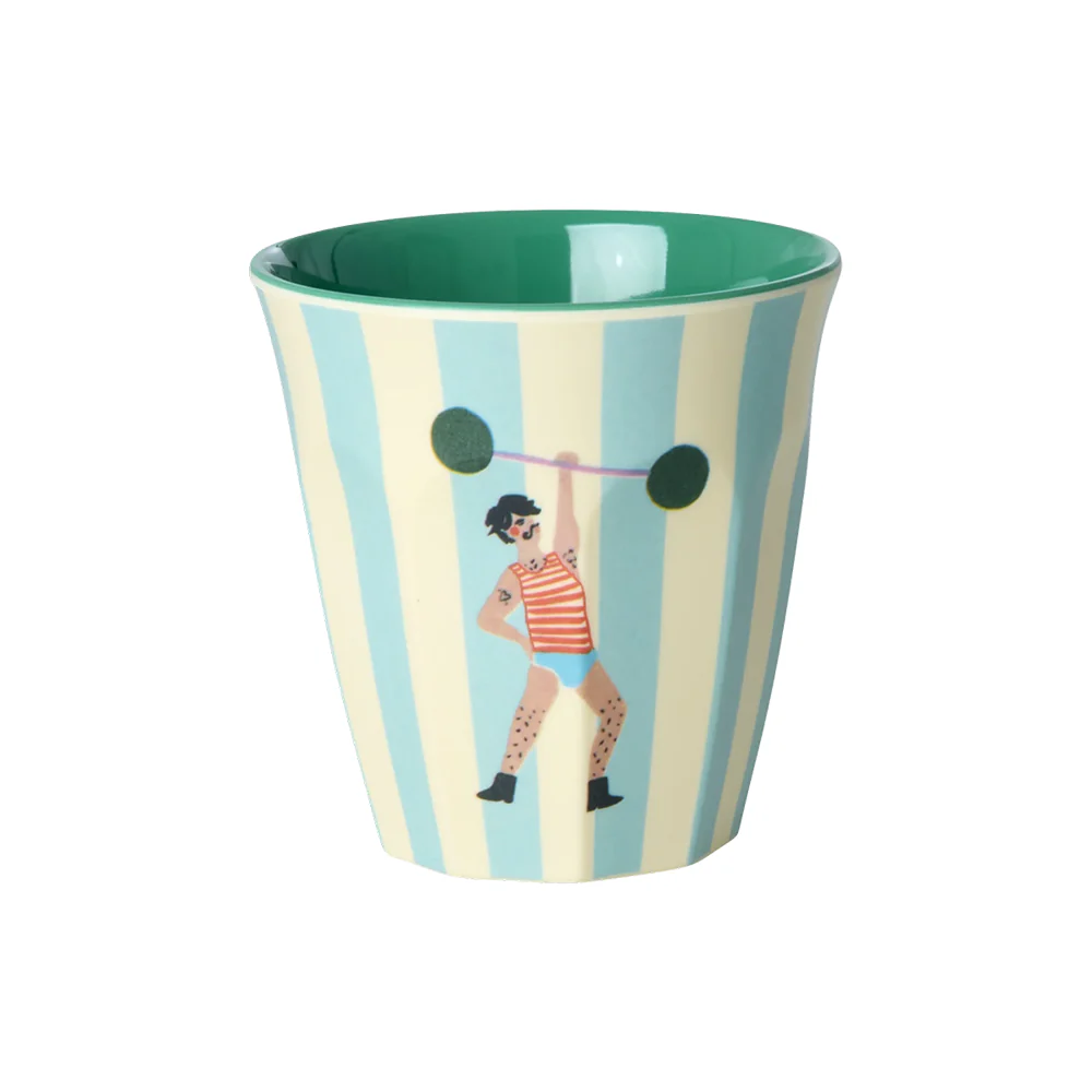Rice Melamin Becher Klein 'Fun Fair' Strong Man Mint