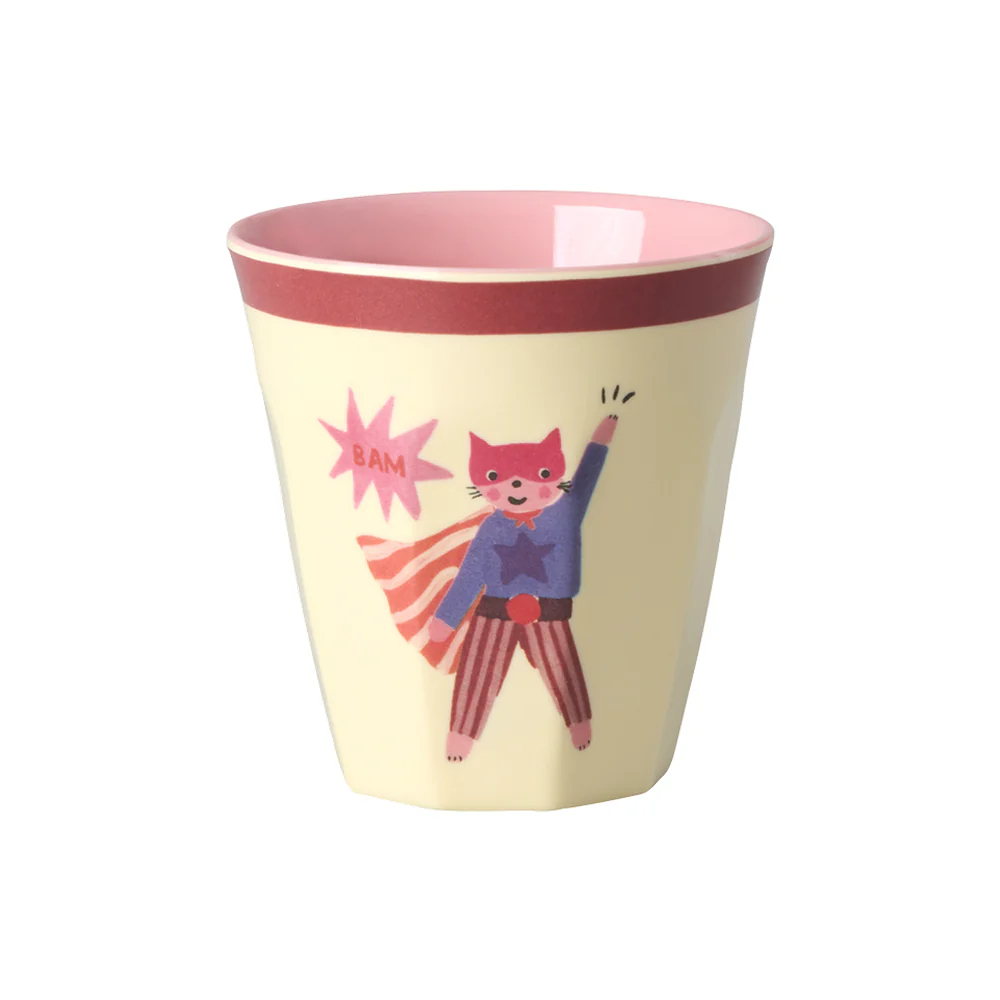 Rice Melamin Becher Klein 'Hero' Red Border