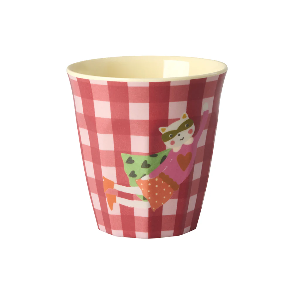 Rice Melamin Becher Klein 'Hero' Red Checkers