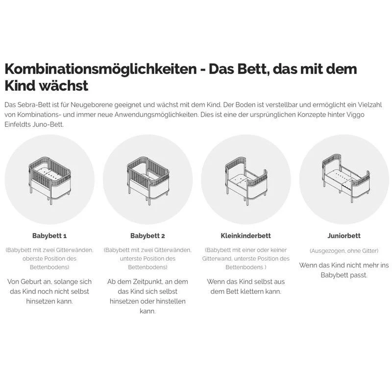 Sebra Baby und Junior Bett Jetty Beige - Image 6
