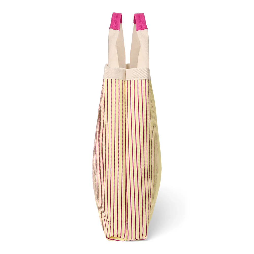 Studio Noos  Beach Bag 'Poplin' Butter Yellow Striped - Image 5