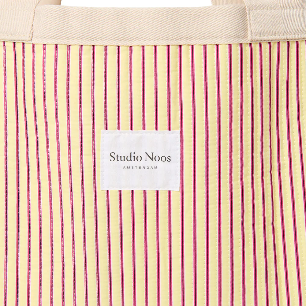 Studio Noos  Beach Bag 'Poplin' Butter Yellow Striped - Image 7