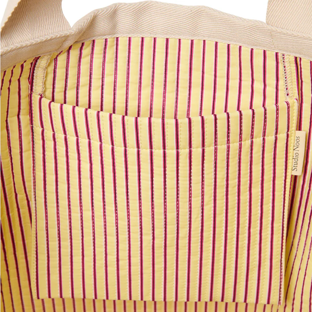 Studio Noos  Beach Bag 'Poplin' Butter Yellow Striped - Image 9