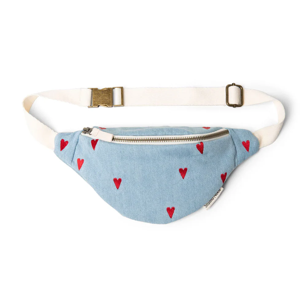 Studio Noos Gürteltasche Mini für Kinder 'Denim' Hearts