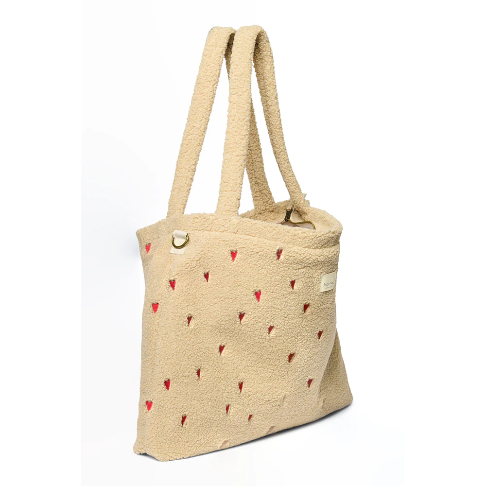 Studio Noos Puffy Wickeltasche 'Teddy Hearts'  Ecru - Image 3