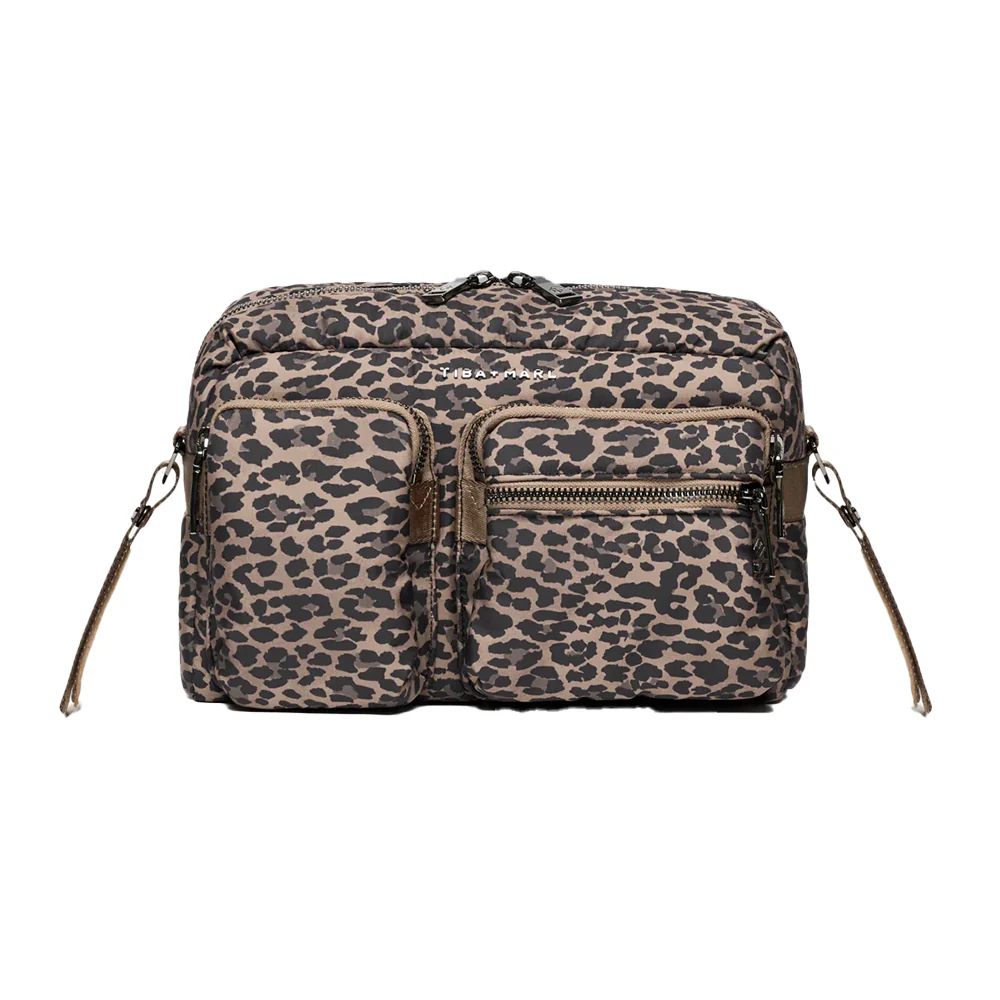 TIBA + MARL Kinderwagen Organizer/Wickeltasche 'Axel' Brown Tonal Leopard - Image 6