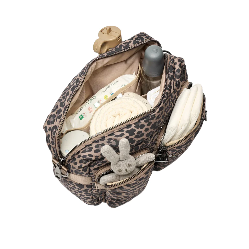 TIBA + MARL Kinderwagen Organizer/Wickeltasche 'Axel' Brown Tonal Leopard - Image 7